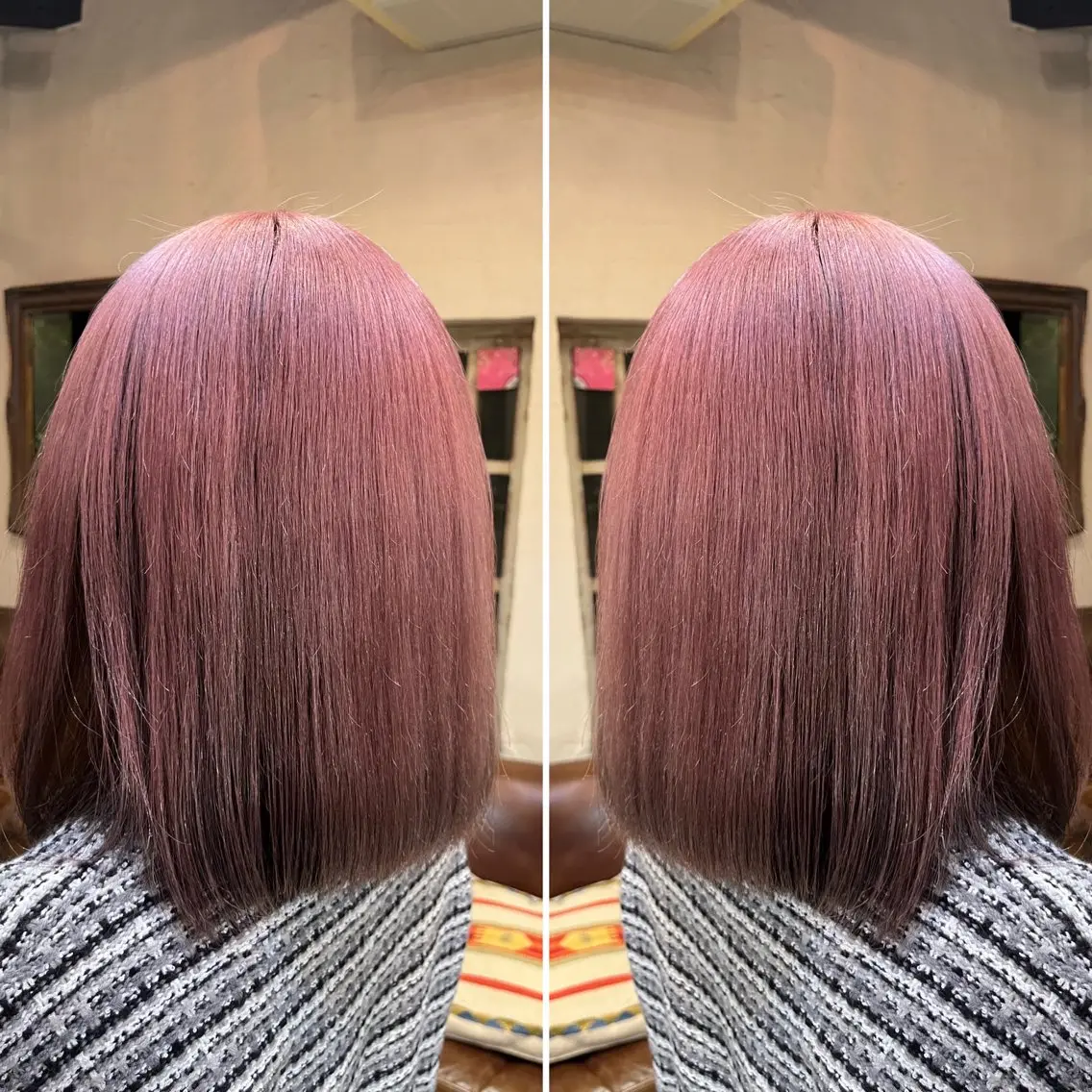 カラー ピンクカラー 小山 奈津のヘアスタイル