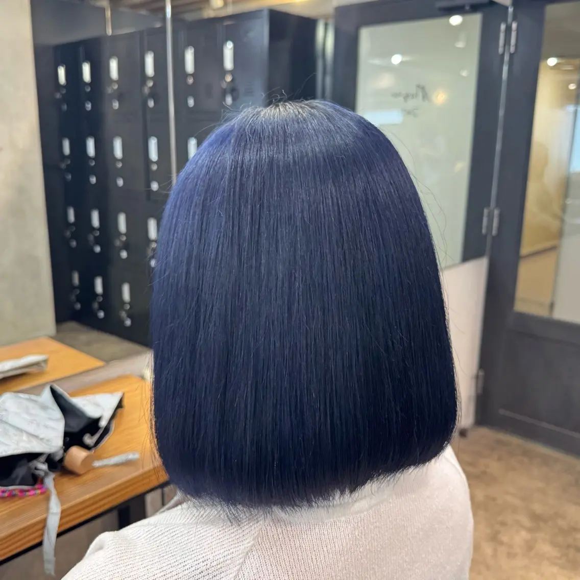 カラー 黒髪 ブルーカラー ブルーブラック ネイビーカラー シルバー ヘアケア特化 ♥️あいみ♥️のヘアスタイル