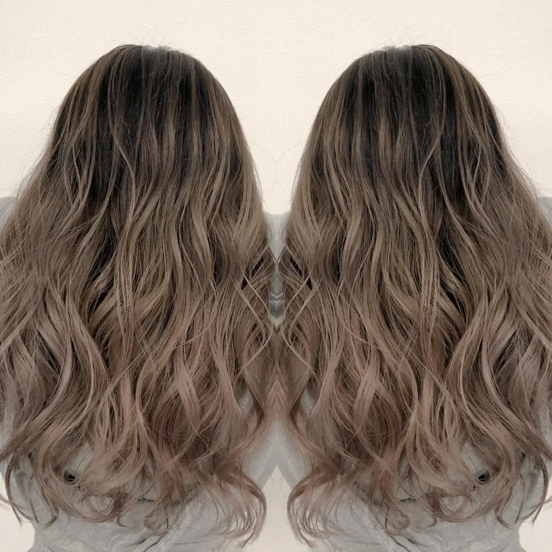 ロング カラー ヘアアレンジ バレイヤージュ デザインカラー ハイライトカラー 外国人風カラー ハイライト アンドウ ユウ/ レイヤーカット/韓国のヘアスタイル