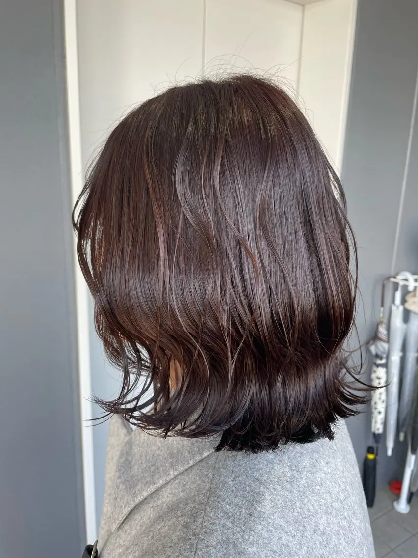 ミディアム カラー ラベンダーカラー ピンクカラー ピンクラベンダー ヘアカラー トリートメント SiLO／ mahiroのヘアスタイル