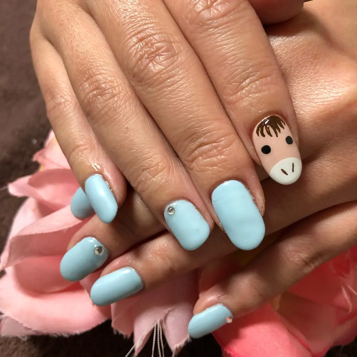 ショート ネイル アートネイル マットネイル ストーンネイル ハンドネイル 《LB》ラブリエ Nail&eyeのマツエク・マツパデザイン