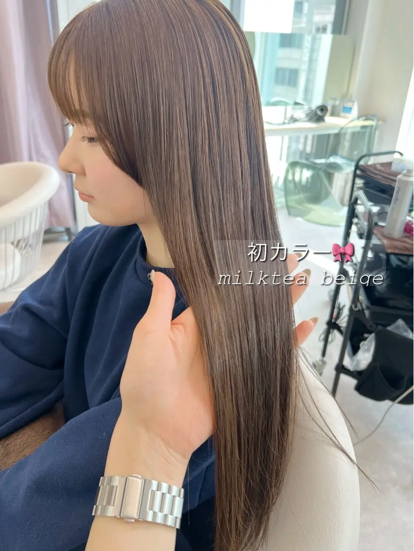 ロング カラー ベージュカラー 透明感カラー ハイライトカラー ハイライト カット ヘアカラー トリートメント 美髪矯正/髪質改善/ 艶髪🤍伊藤梨紗のヘアスタイル