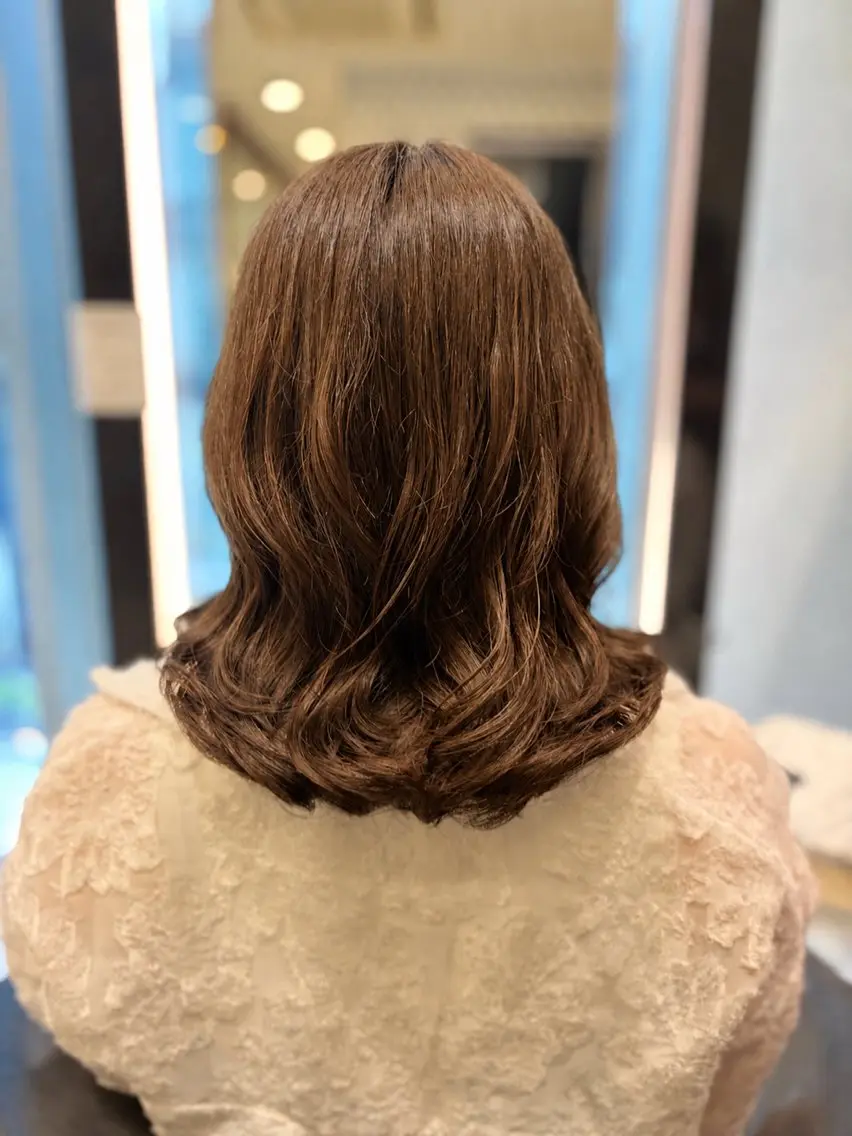 ミディアム パーマ ミディアムパーマ 韓国風ヘア カット パーマ 🌸銀座No.1パー マ🌸いでいあやのヘアスタイル