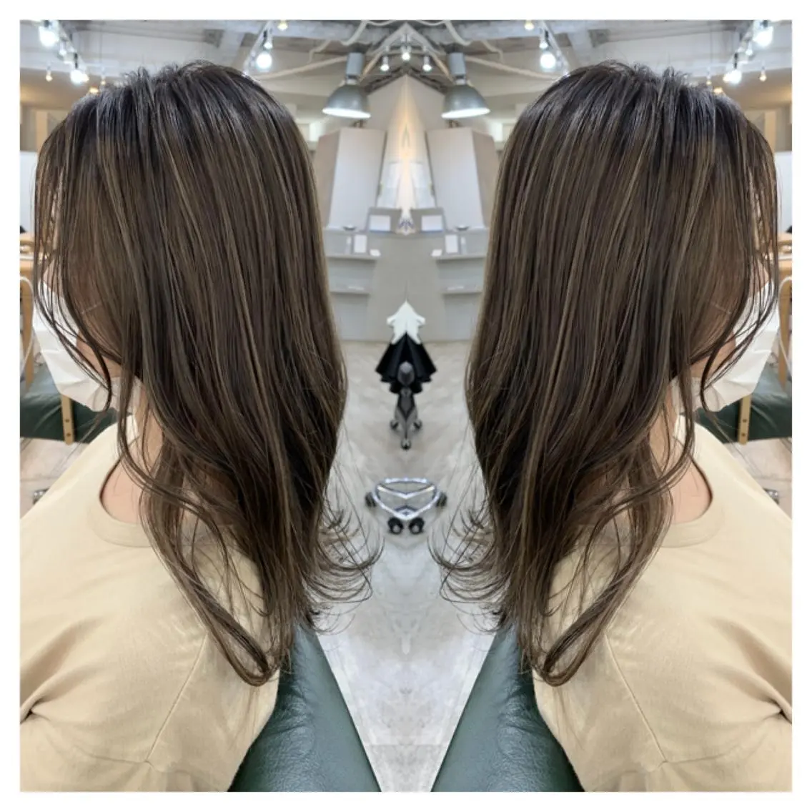 セミロング カラー カット ヘアカラー トリートメント 村山 茉衣のヘアスタイル