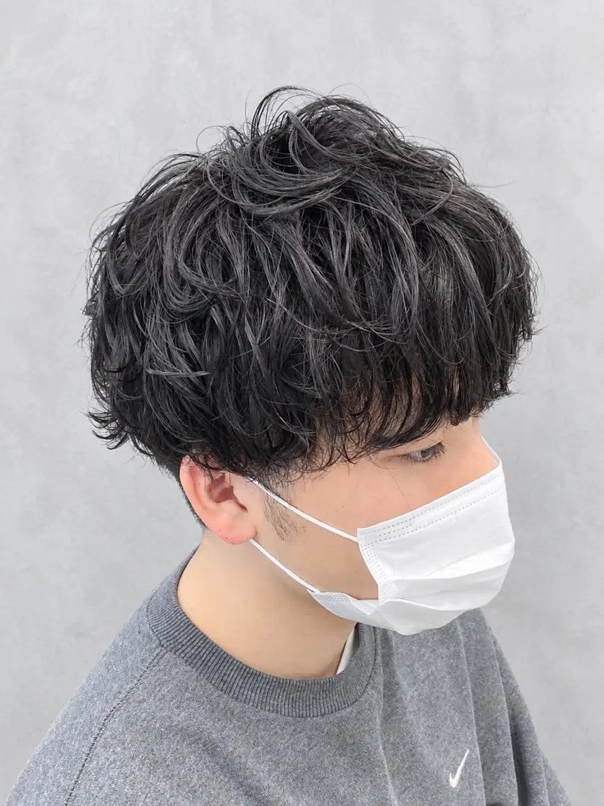 ミディアム パーマ メンズ カット パーマ ヘアセット yukiho❤️ GAUDI 池袋のヘアスタイル