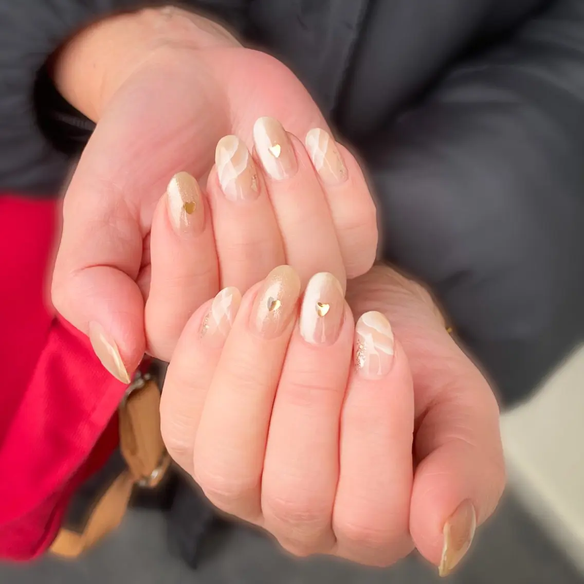 ネイル ハート ニュアンスネイル バレンタイン ハンドネイル &.nail/ ニュアンス/持込み可のネイルデザイン