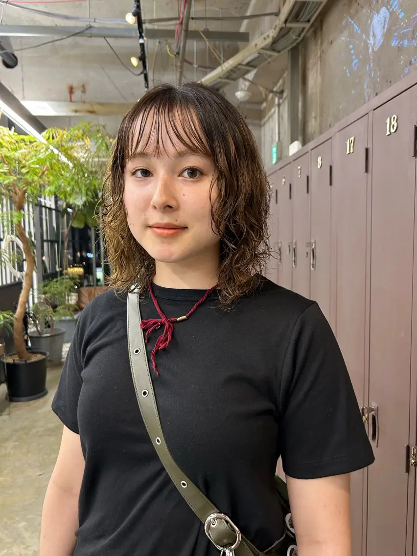 ミディアム パーマ ミディアムパーマ レイヤーカット maho/垢抜け カラーパーマのヘアスタイル