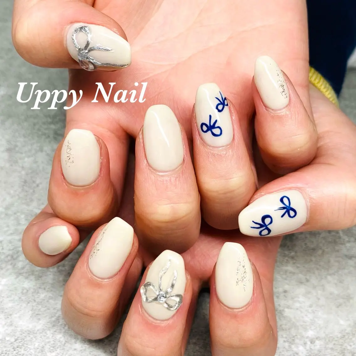 ネイル リボン ハンドネイル Uppy Nail ukyoのネイルデザイン