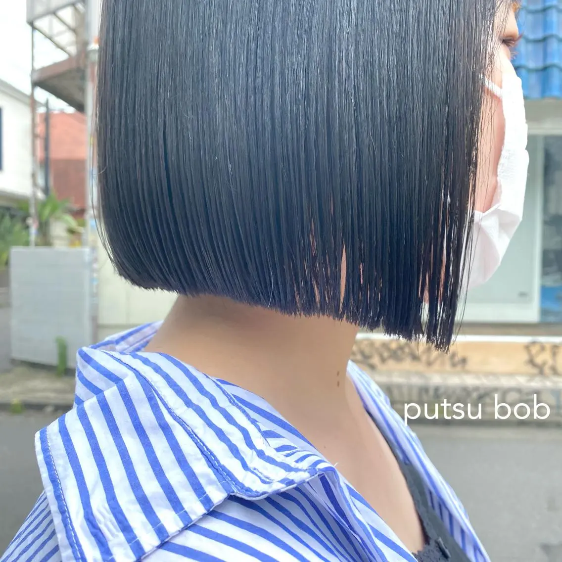 ミディアム 縮毛矯正ボブ&顔まわ レイヤー♡TOMOEのヘアスタイル