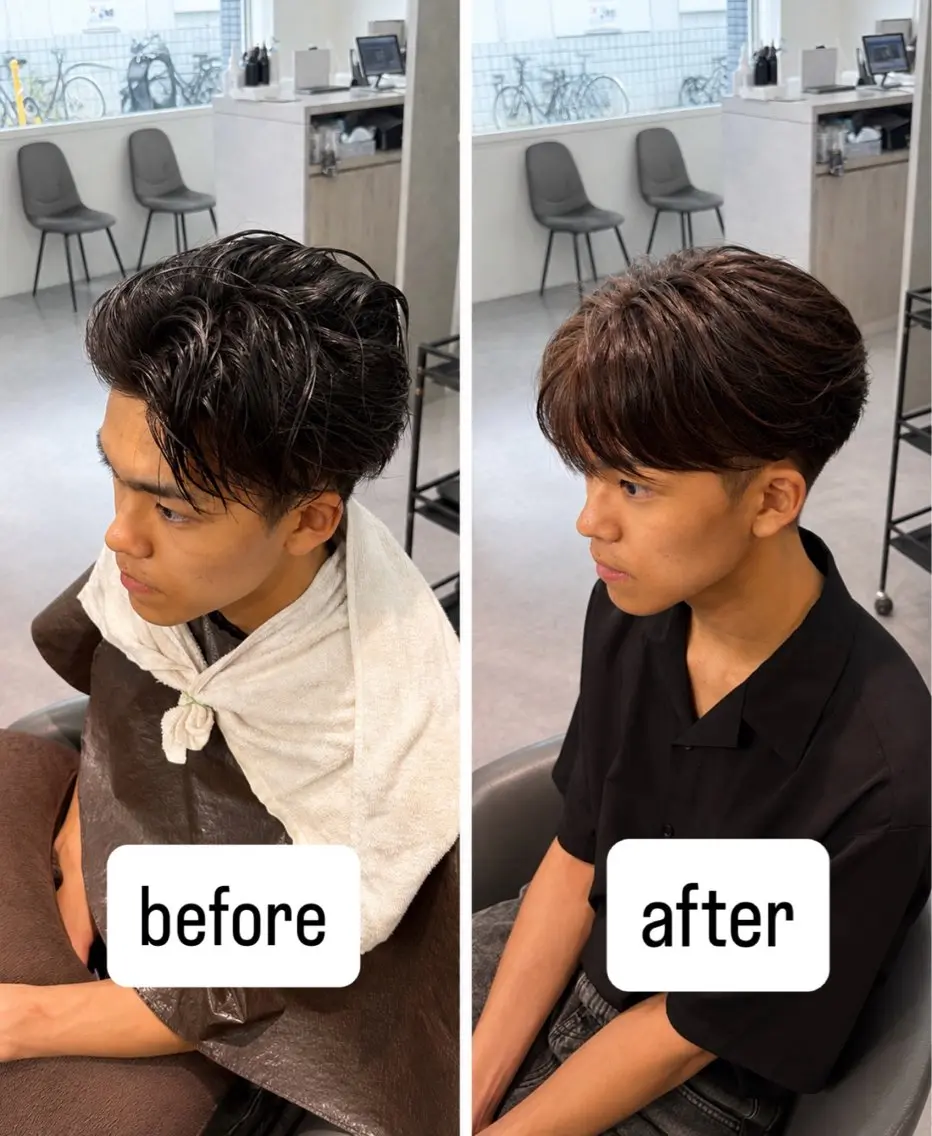 メンズ カット 縮毛矯正 濱口 健慎のヘアスタイル