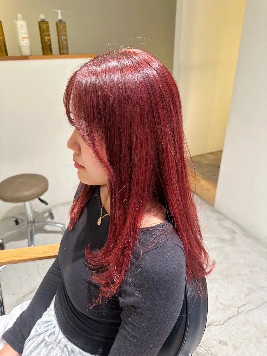 ロング ロングレイヤー 顔周りカット レイヤーカット ロング レイヤー/蟹江/ くすみカラー/川口のヘアスタイル