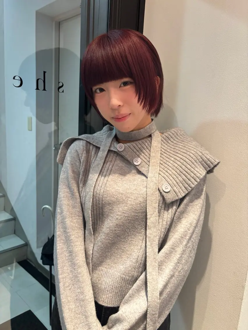 ショート カラー カット ヘアカラー riria/ボブ /ショート/レイヤーのヘアスタイル