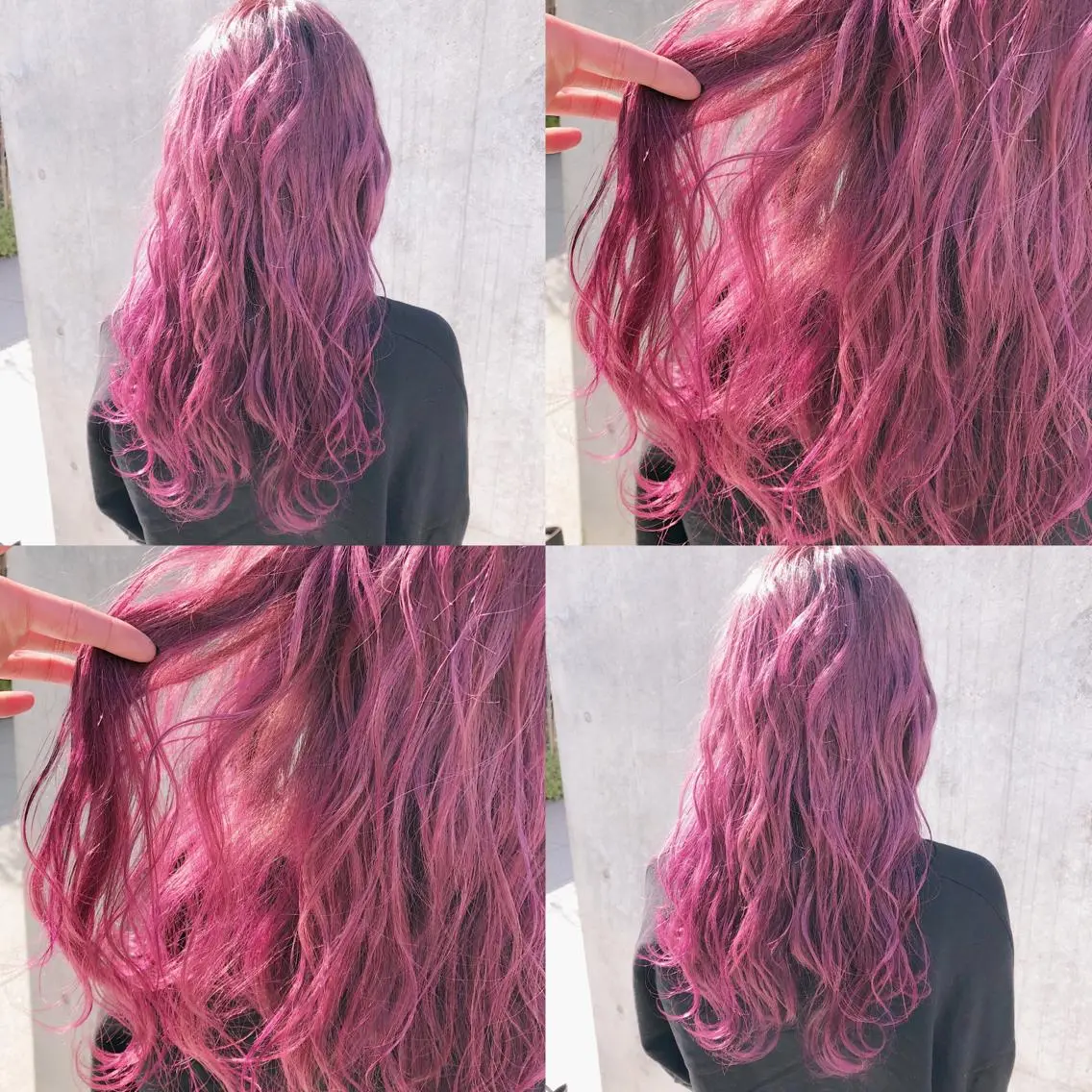 ロング カラー ヘアアレンジ メンズ キッズ ピンクカラー ヘアカラー トリートメント 💟Chloe原宿店 🩶ハイトーンのヘアスタイル
