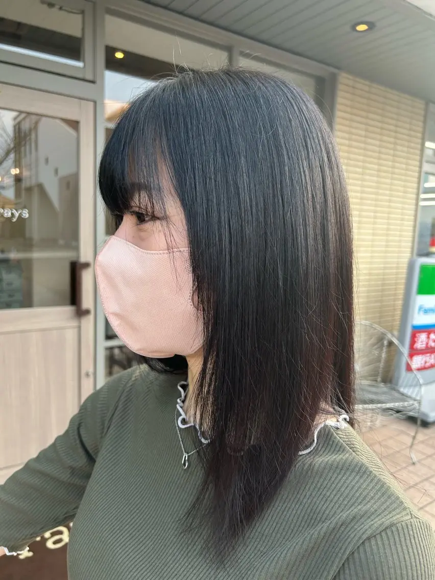 セミロング ヘアカラー トリートメント 💛艶カラー髪質改善 💛MIYUのヘアスタイル