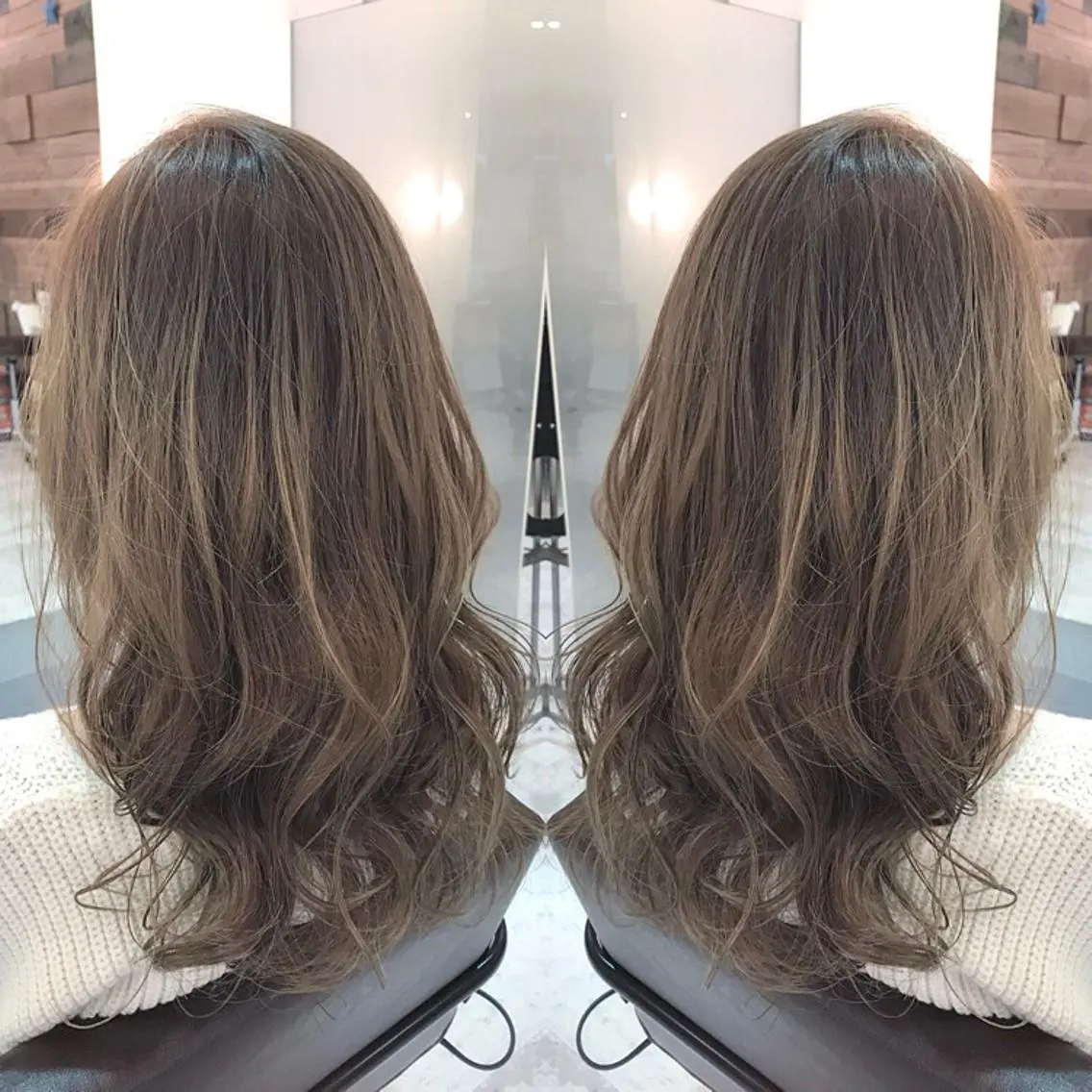 セミロング ロング カラー ハイライトカラー イルミナカラー ハイライト 青木 茂樹⭐️ 透明感カラーのヘアスタイル