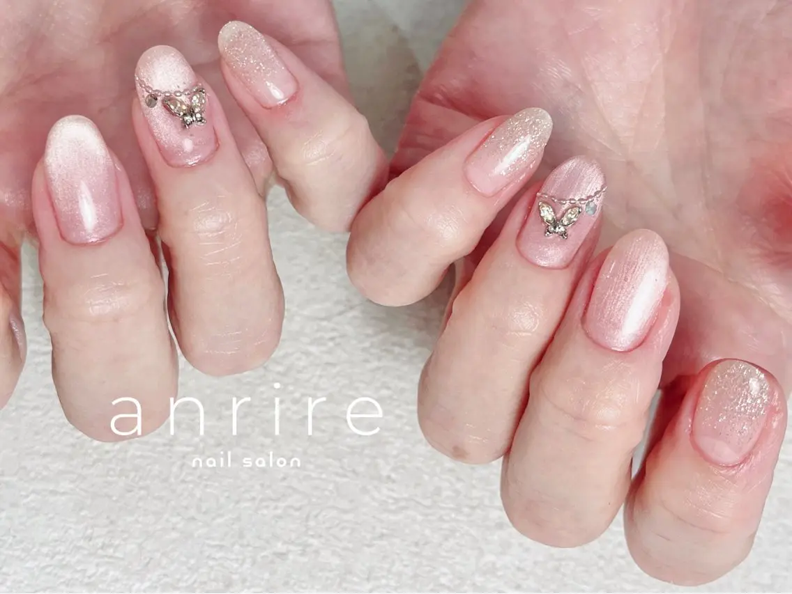 ネイル フラッシュネイル ジェルネイル キラキラネイル マグネットネイル オフィスネイル nailsalon anrireのネイルデザイン
