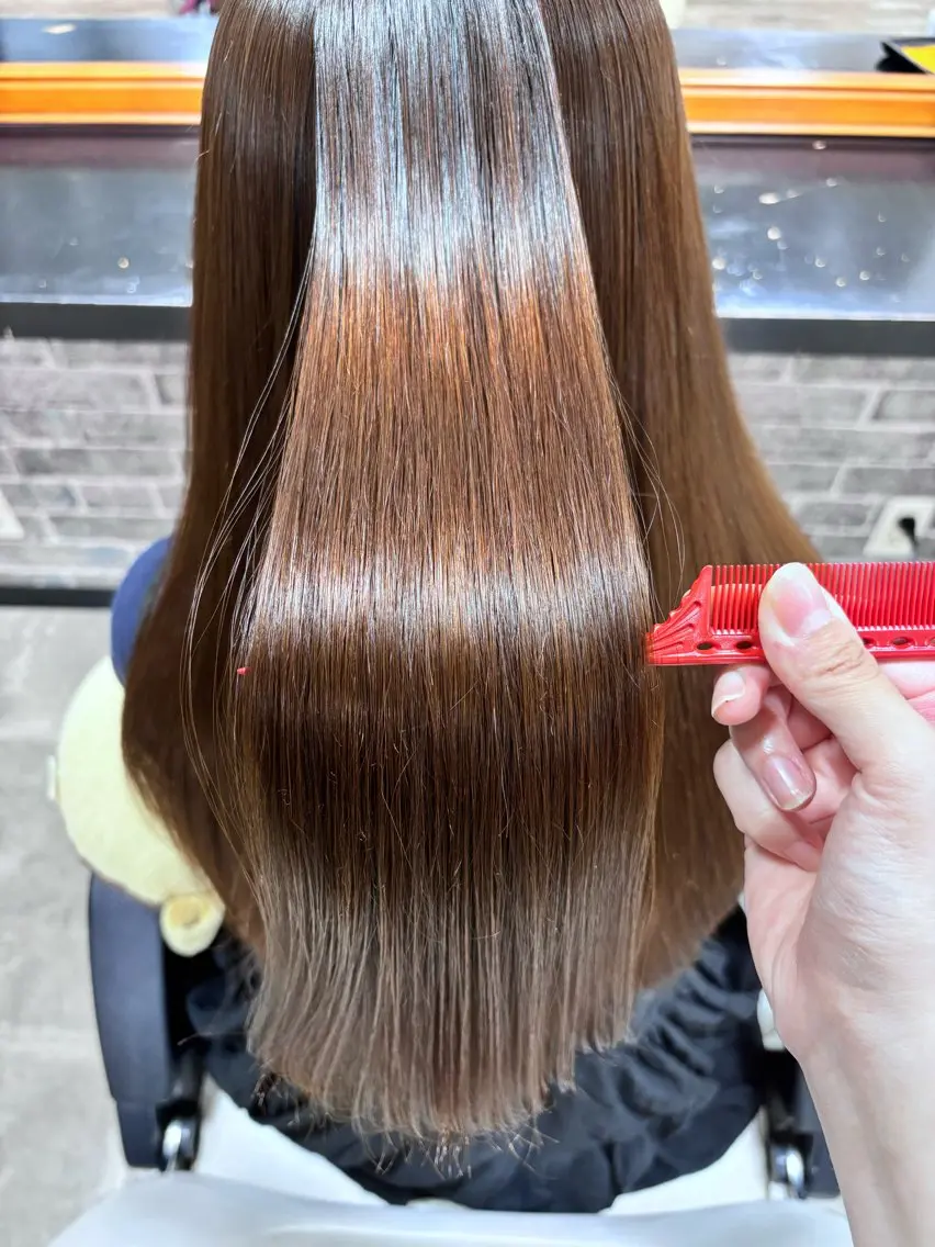ロング 縮毛矯正 メンズカットモデル 募集🫧Hina🫧のヘアスタイル