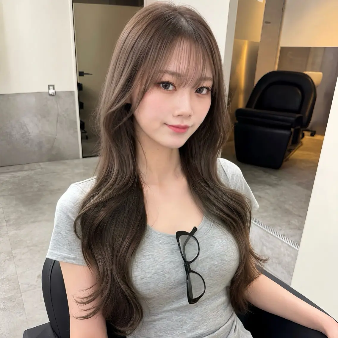 ロング カラー カット ヘアカラー トリートメント 🎀レイヤー×透明感 ×髪質改善🎀米田のヘアスタイル