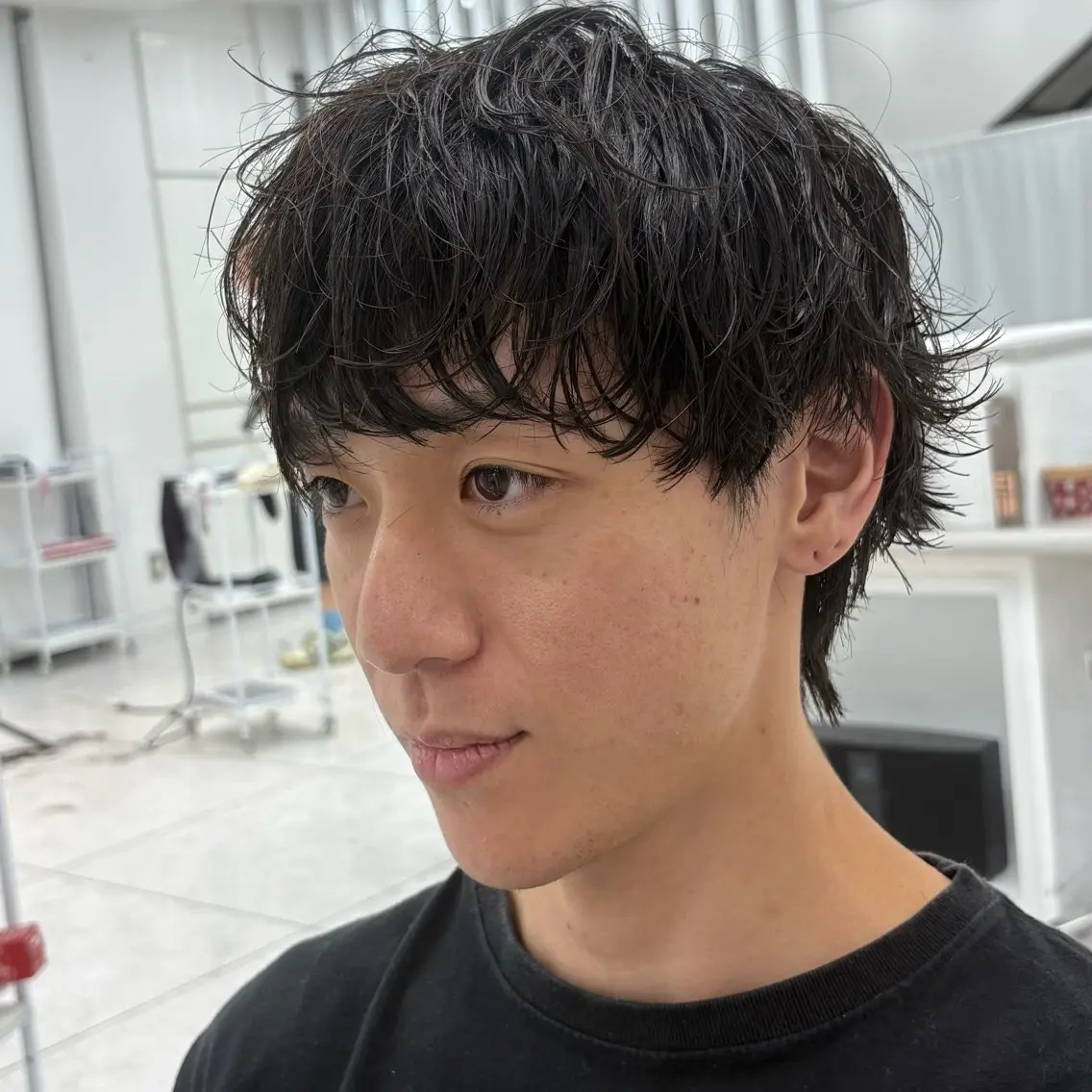 ショート カラー パーマ ヘアアレンジ メンズ メンズパーマ カット パーマ 水谷 璃温のヘアスタイル
