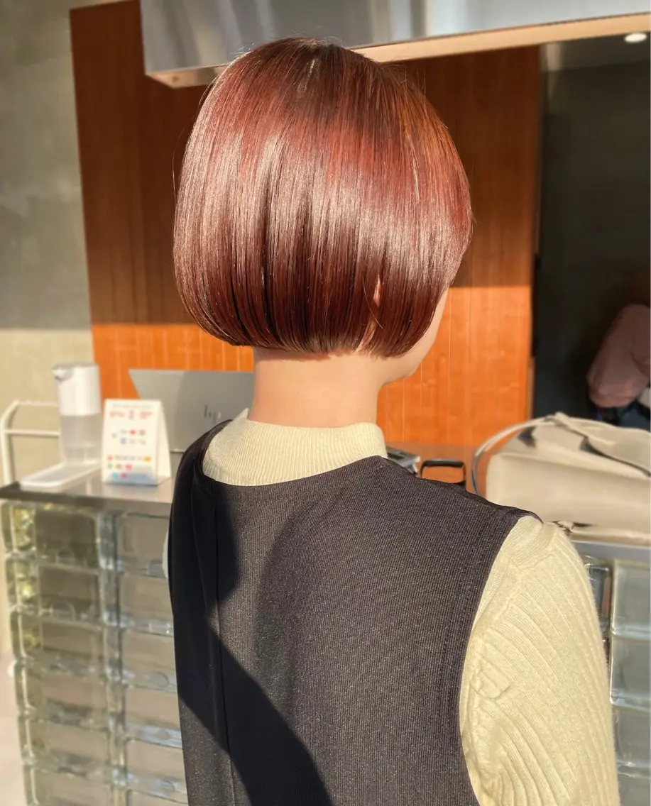 ショート カラー ショートヘア カット ヘアカラー トリートメント 👑ボブはお任せ ミヤノ👑のヘアスタイル