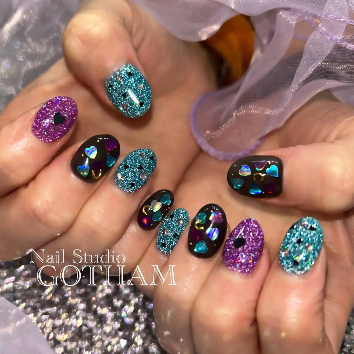 ネイル ハンドネイル 高円寺駅からすぐ🌈 ネイルGOTHAMのネイルデザイン
