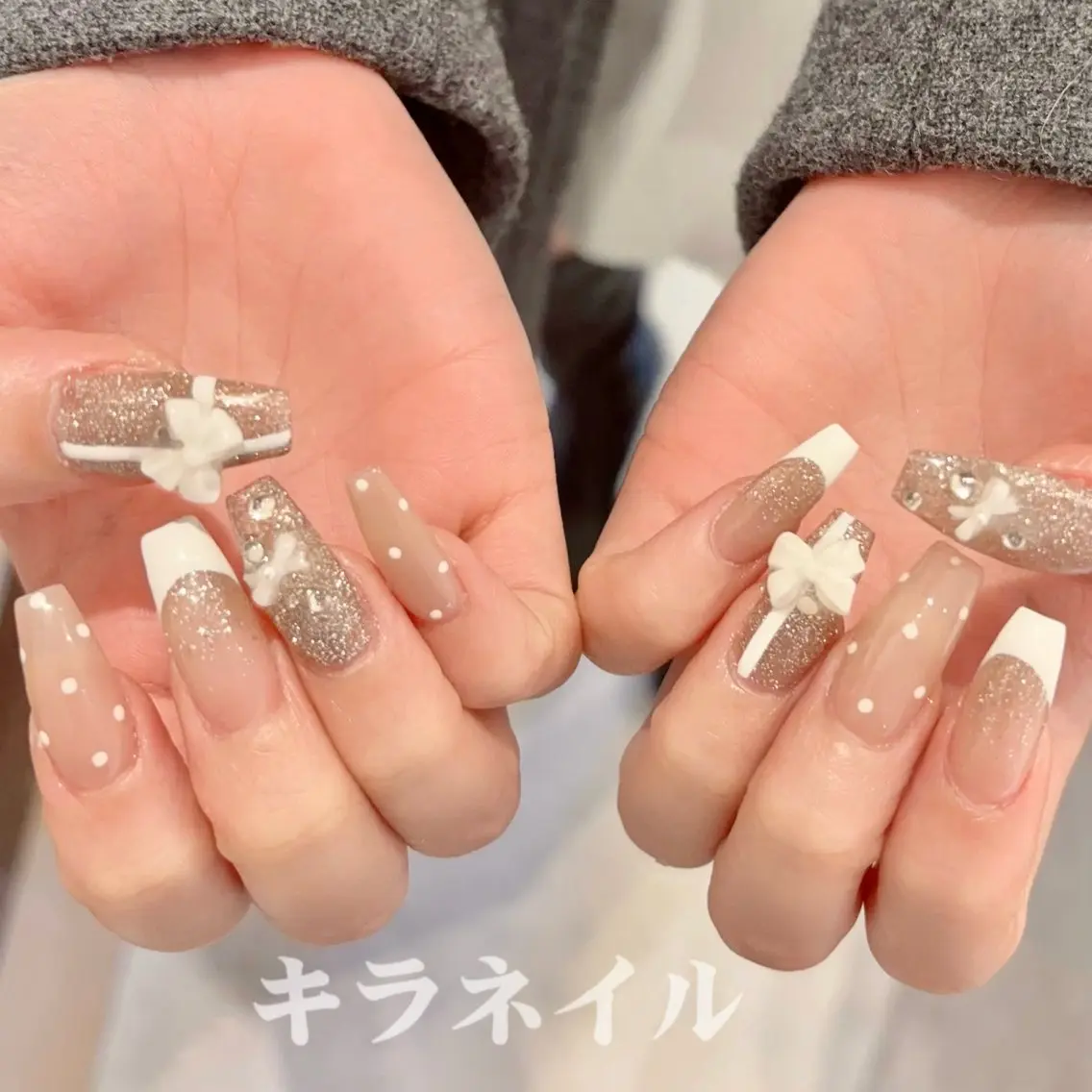 ネイル 🎀kira 長さだし💗モチ最高のネイルデザイン