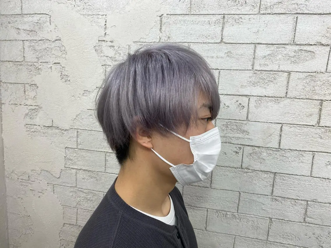 ショート カラー パープルカラー シルバー グレージュ達人/赤み 消し/ブリーチ/岩崎のヘアスタイル