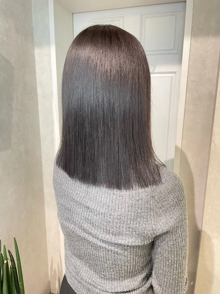 ミディアム カラー グレージュ ラベンダーカラー ヘアカラー ナチュラル透明感🌱 小山美樹子のヘアスタイル