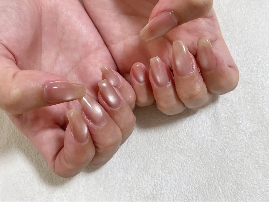 ネイル オーロラネイル フットネイル フレンチネイル ジェルネイル 韓国ネイル kiki nail たまプラーザのネイルデザイン