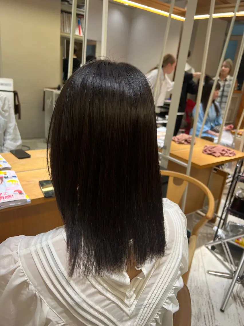 ミディアム パーマ ミディアムパーマ ストレートパーマ 似合わせカット /宮本セナのヘアスタイル