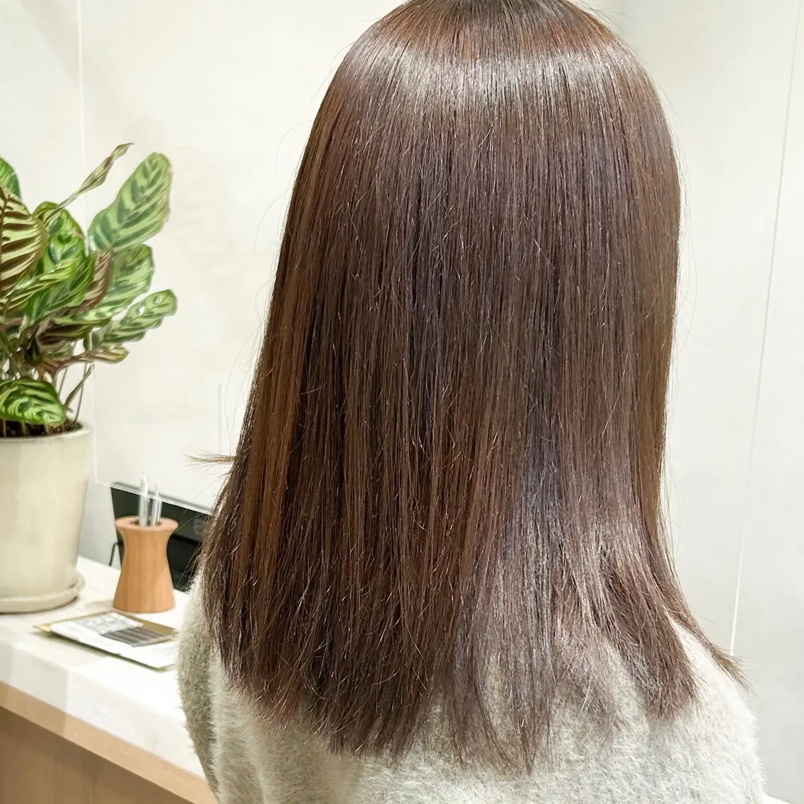 ミディアム 艶透明感カラー/ ルーズパーマ/田中のヘアスタイル