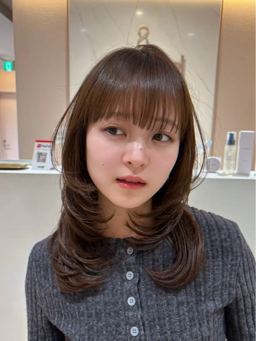セミロング 似合わせno.1💎 韓国ヘア特化まなかのヘアスタイル