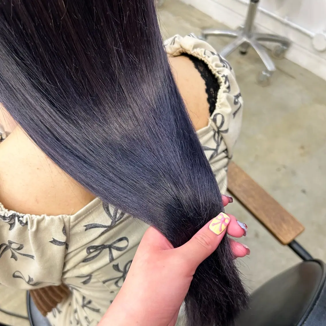 ロング カラー ヘアカラー 縮毛矯正 トリートメント 🌷ラベンダーピンク 顔まわり🌷ねいろのヘアスタイル