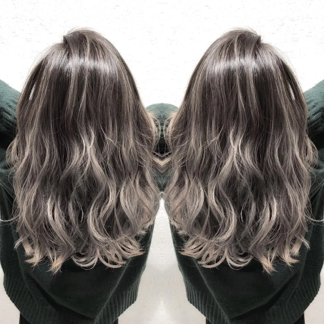 セミロング カラー バレイヤージュ ベージュカラー レイヤーカット biscohair 髪にドラマを。のヘアスタイル