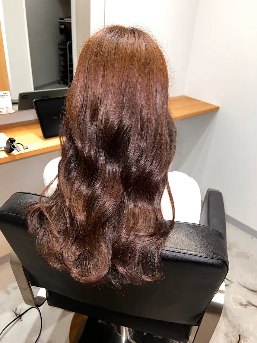 ロング カット ヘアカラー トリートメント omaリュウガ/縮毛 矯正/透明感カラーのヘアスタイル