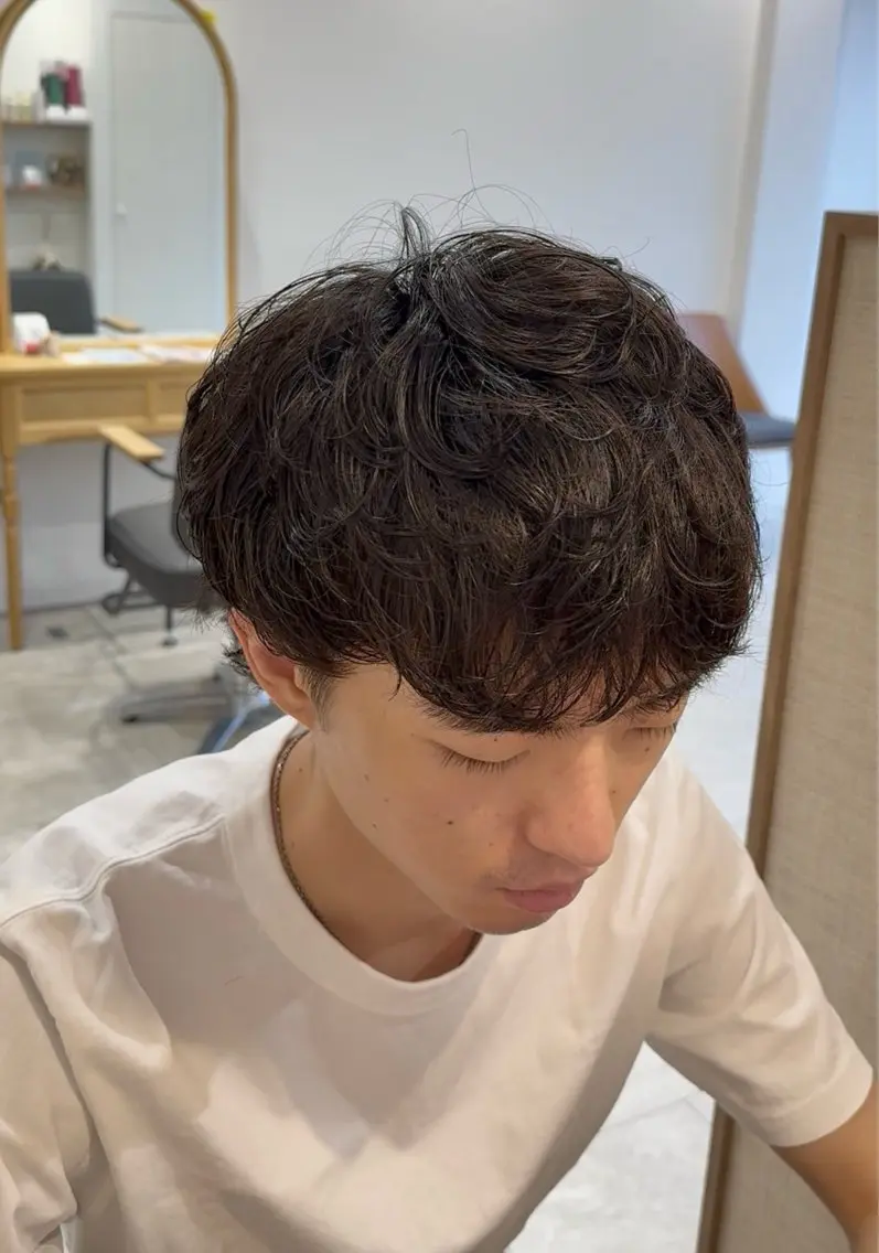パーマ メンズ カット パーマ 深田 綾香のヘアスタイル