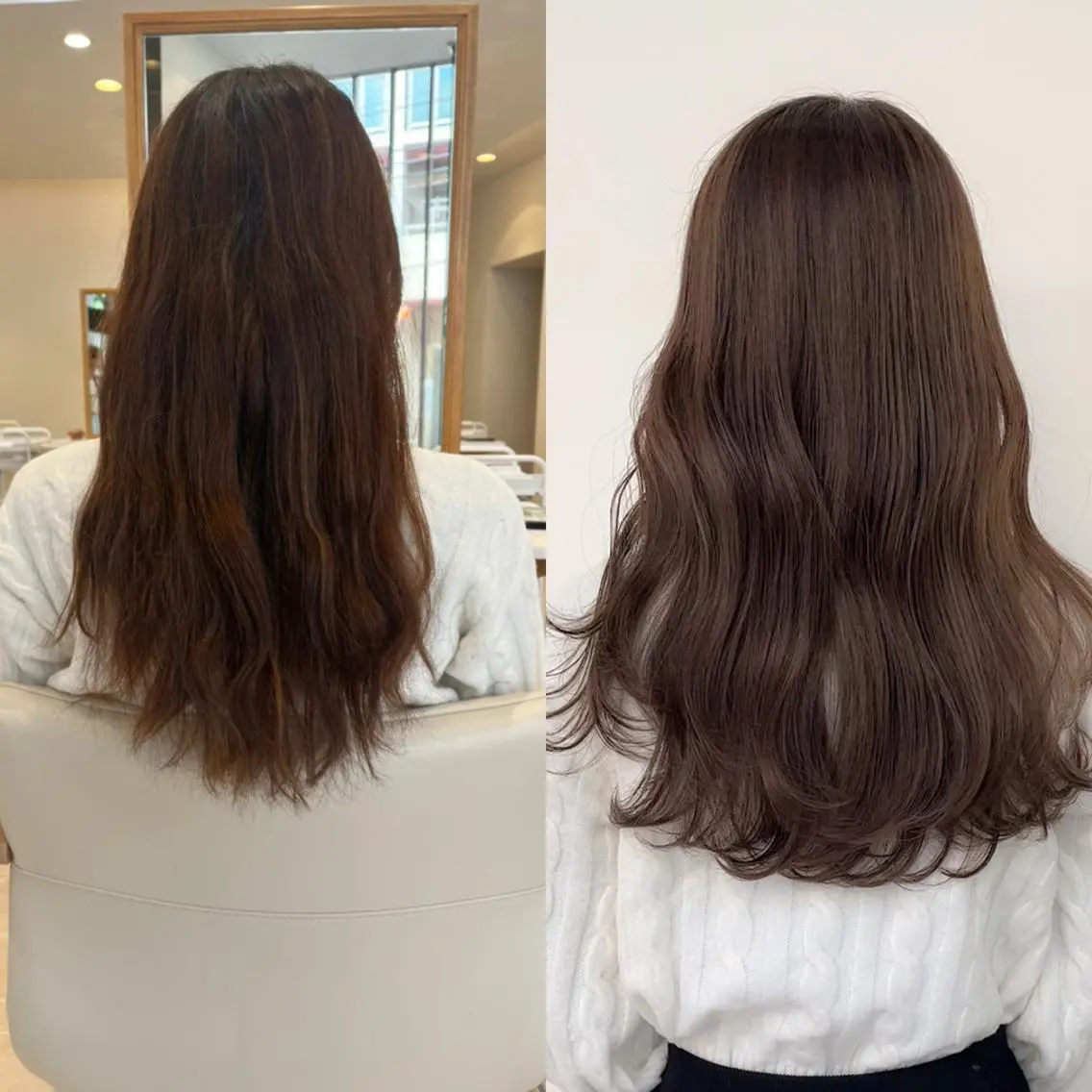 ミディアム カラー 透明感カラー グレージュ レイヤーカット カット ヘアカラー トリートメント ミタニ/髪質改善 /レイヤーカットのヘアスタイル