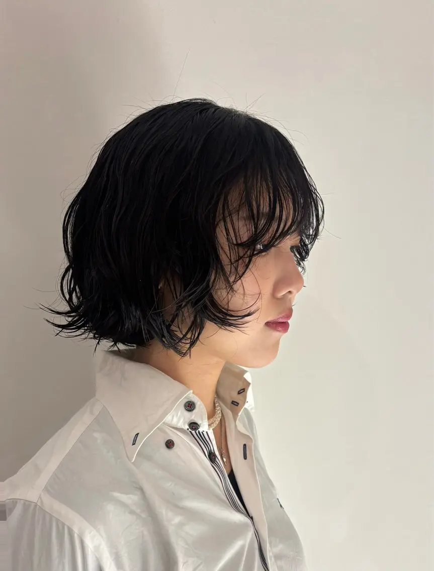 パーマ ボブ パーマ ひいろ パーマ/カットモデルのヘアスタイル