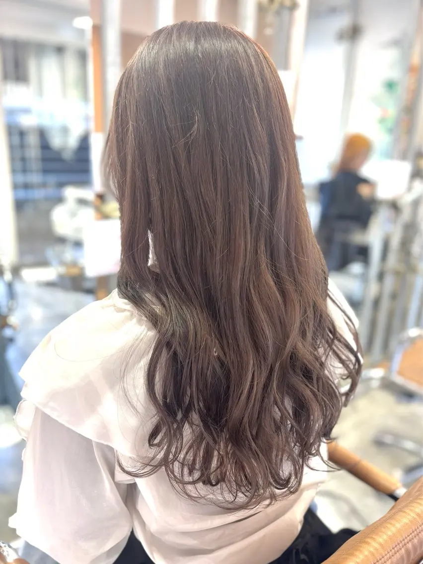 セミロング カラー ブリーチ ヘアカラー トリートメント 髪質改善/ヘアケア coiiはしもとはなのヘアスタイル