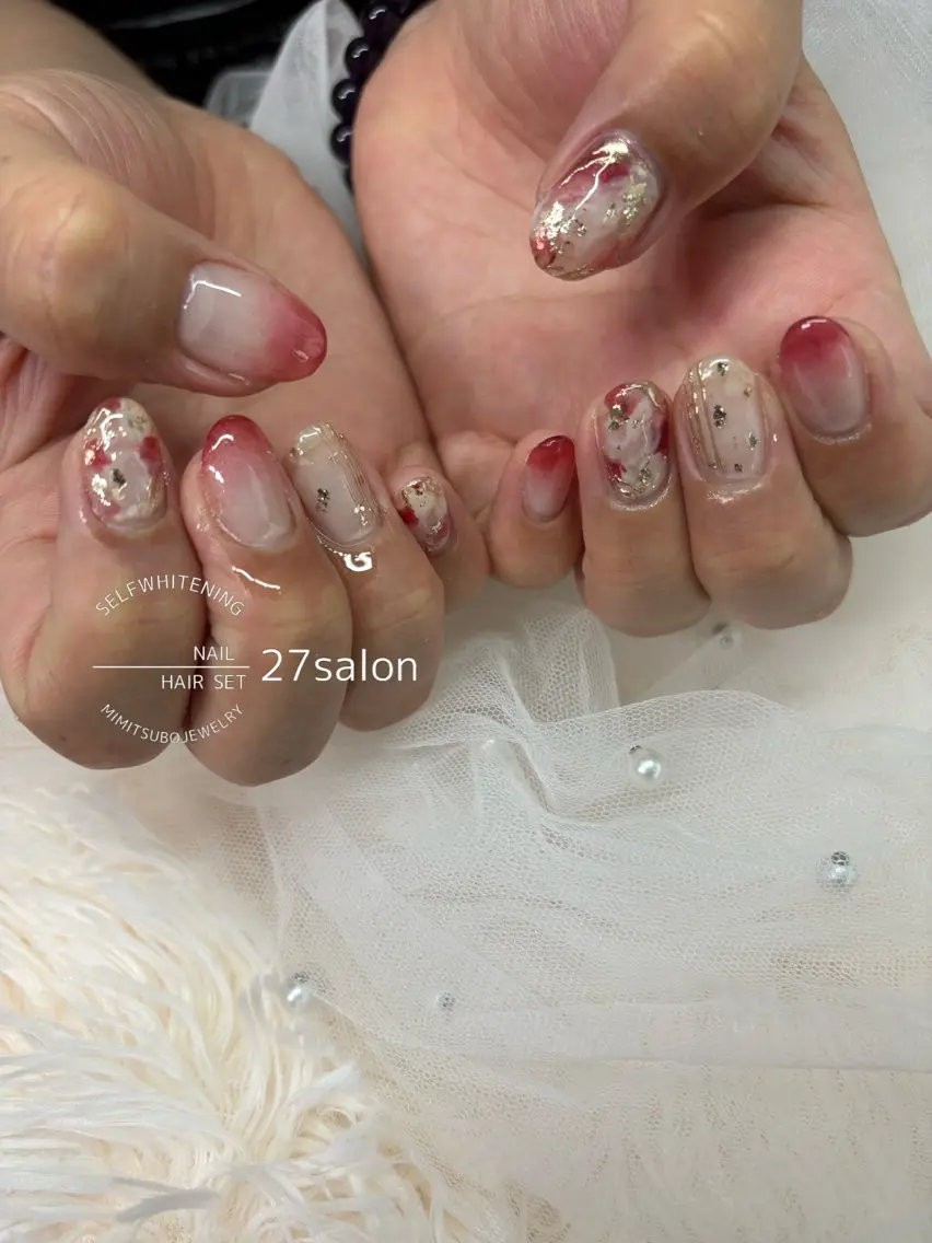 ネイル ボルドー マグネットネイル ハンドネイル 27salon yuinaのネイルデザイン