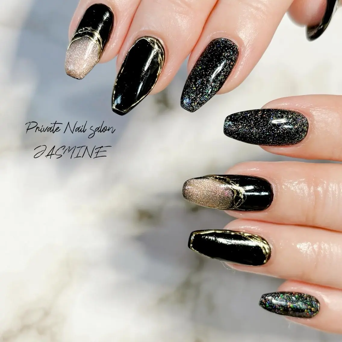 ネイル マグネットネイル ミラーネイル Nail salon JASMINEのネイルデザイン
