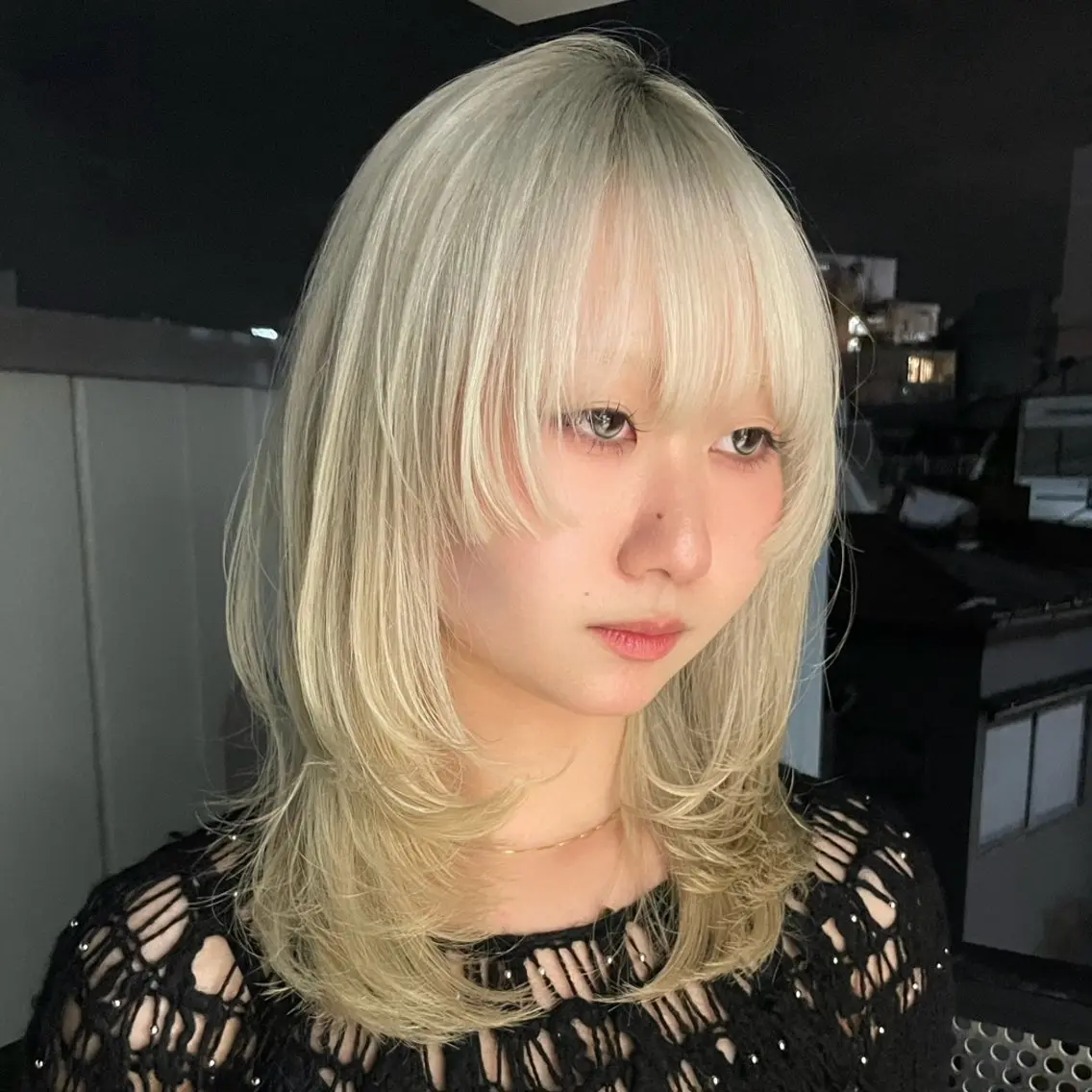 ミディアム カラー カット ヘアカラー ブリーチ/レイヤー 艶カラー💫チャンのヘアスタイル