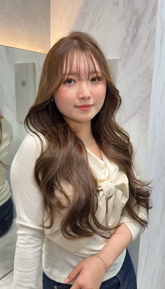 ロング カラー カット ヘアカラー レイヤーダブルカラー KYONのヘアスタイル