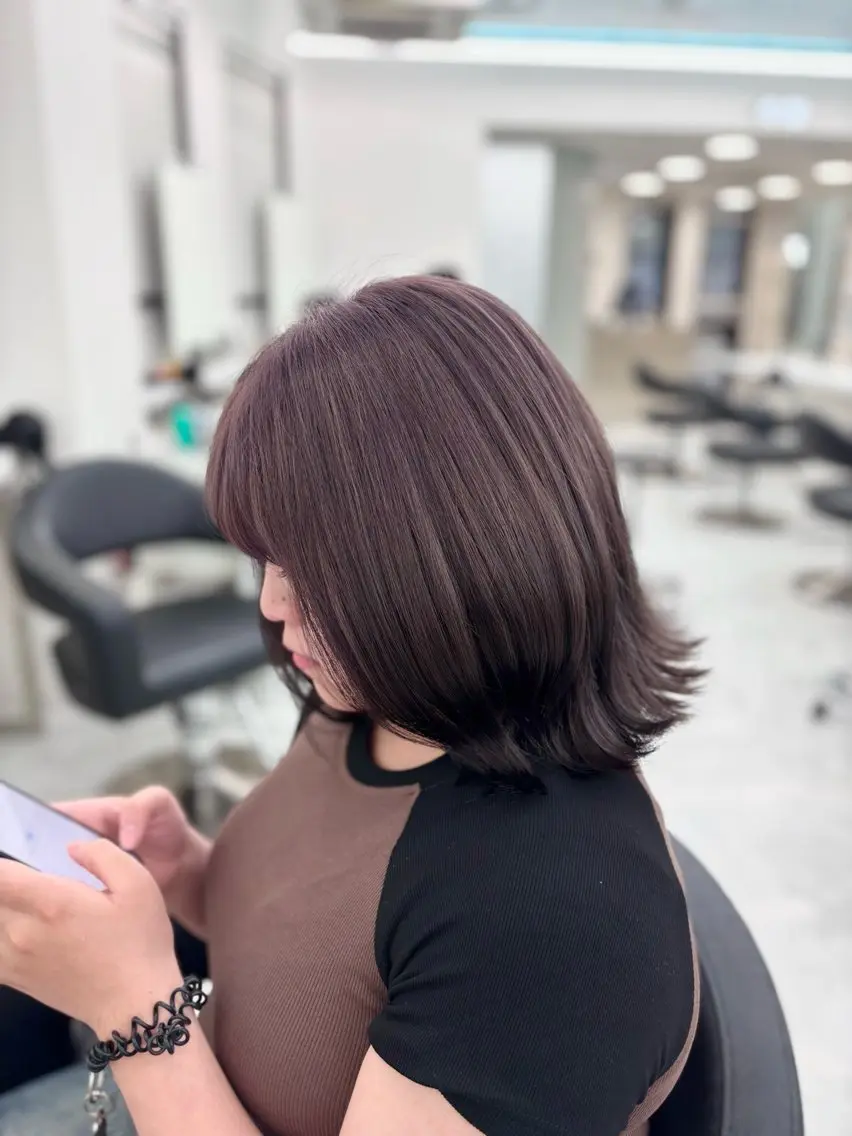 ミディアム カラー ヘアカラー ヘッドスパ ヘアセット 🫧韓国風透明感 ヘア🫧towaのヘアスタイル