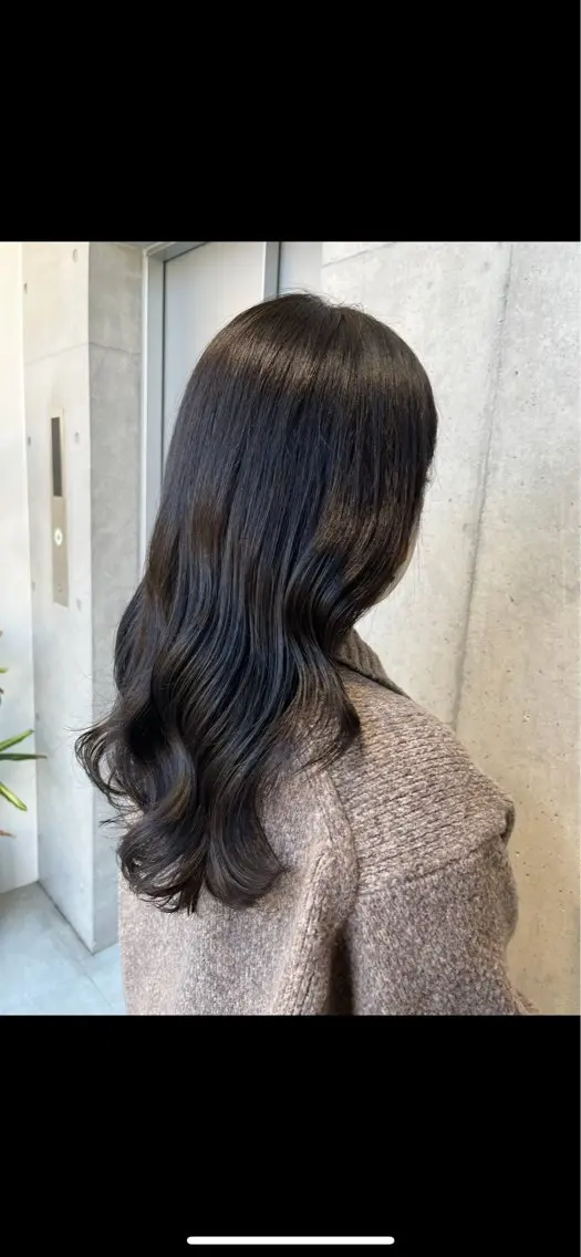 セミロング カラー パーマ ヘアアレンジ 透明感/オリーブ/ グレージュ/YUKAのヘアスタイル