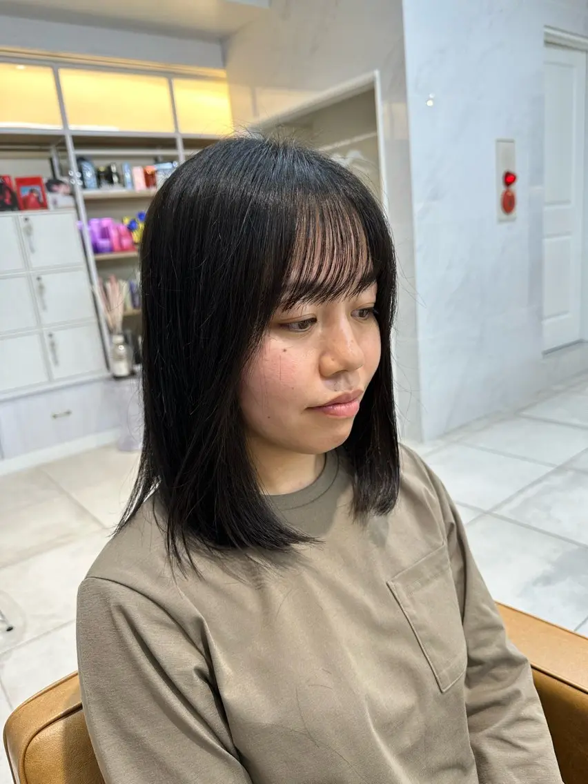 ミディアム 大人可愛い顔周り・ 縮毛矯正/ショウのヘアスタイル