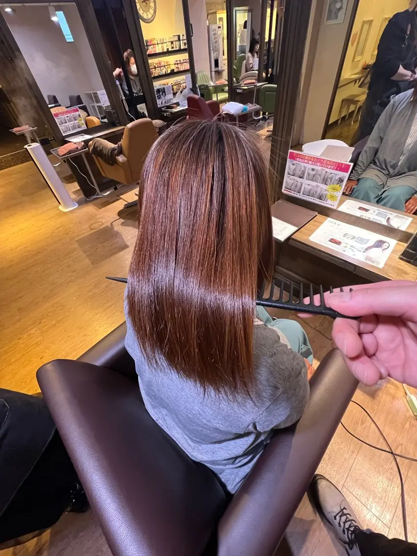 セミロング パーマ 髪質改善 ストレートパーマ モードケイズ塚口 河野髪質改善ioLuのヘアスタイル