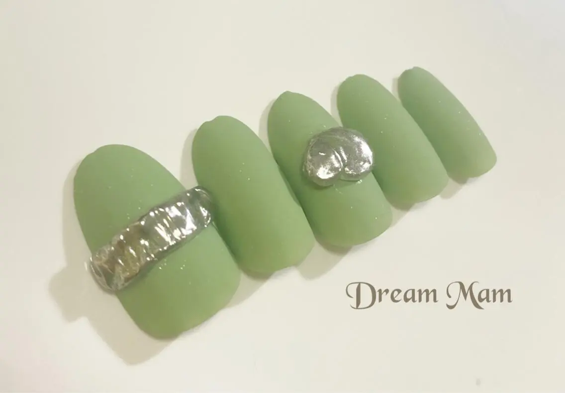 ネイル 成人式 ジェルネイル 大理石ネイル(マーブル) マットネイル ミラーネイル Nail Salon Ｄream Mamのネイルデザイン