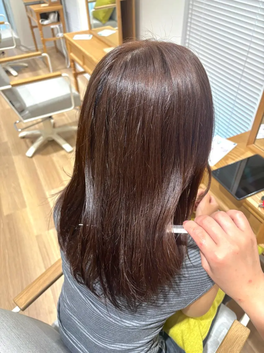 セミロング カラー ベージュカラー ブラウンカラー カット ヘアカラー トリートメント RINNO🌷透明感 カラー/髪質改善のヘアスタイル