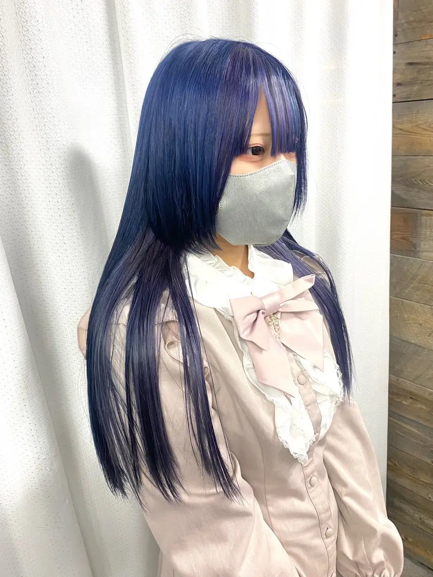 ロング カラー ヘアアレンジ インナーカラー ラベンダーカラー ネイビーカラー 年間1500人担当 代表 南一路のヘアスタイル